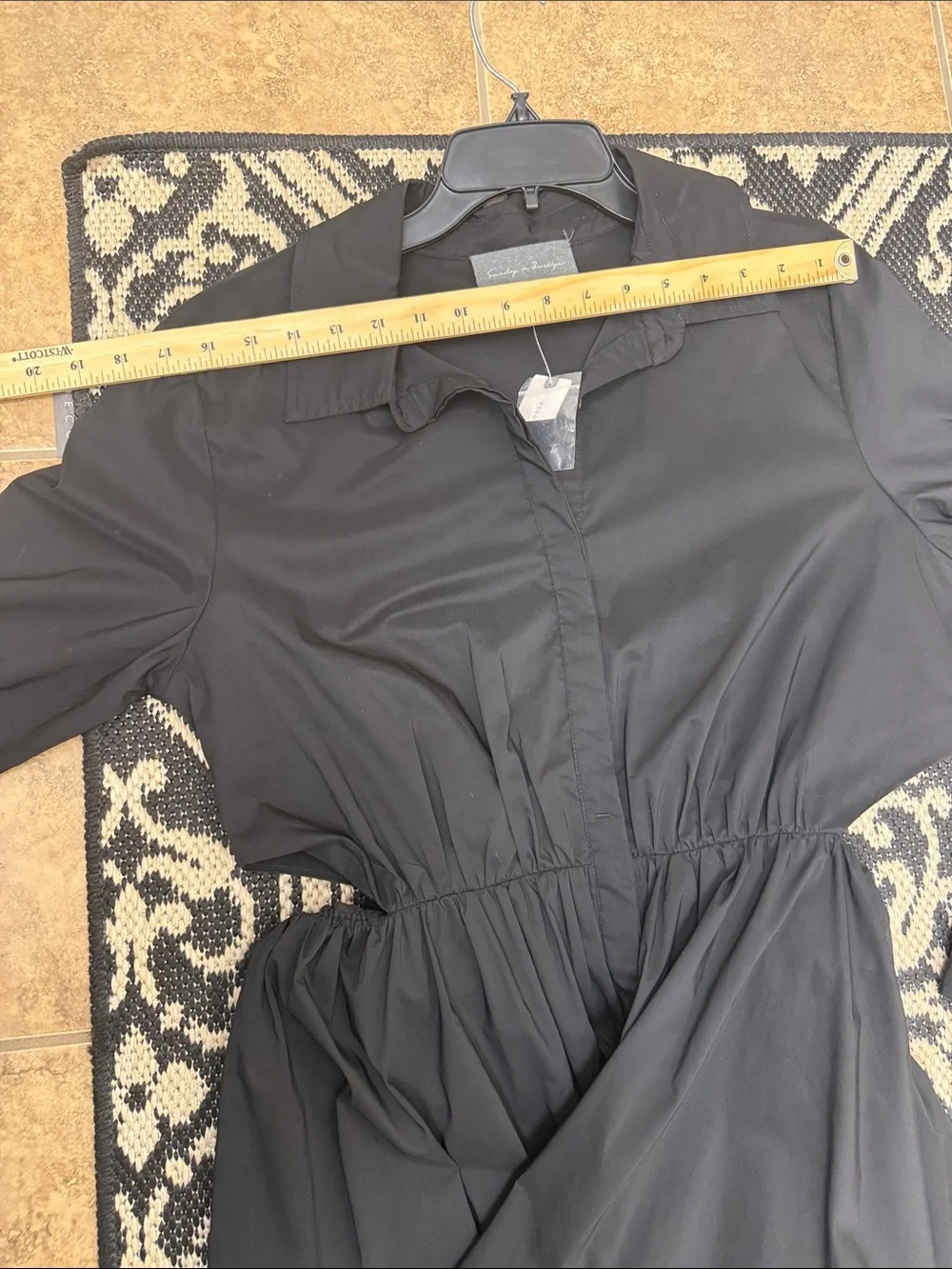 Anthropologie Sunday in Brooklyn Classic Black  cut our Shirt Dress large - Picture 13 of 13